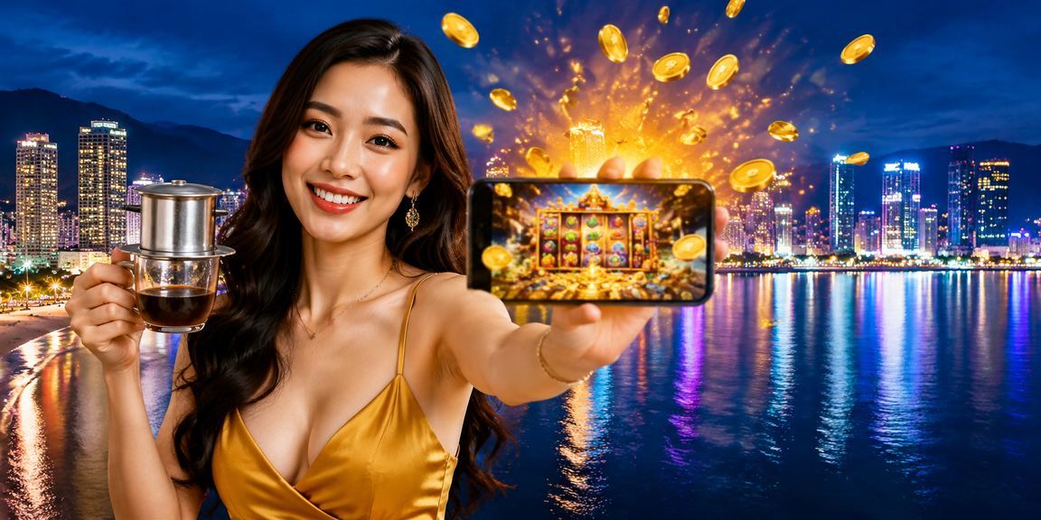 Người chơi slots tại quán cà phê Quy Nhơn với không khí sôi động